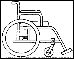 Wheelchair black and white drawing
