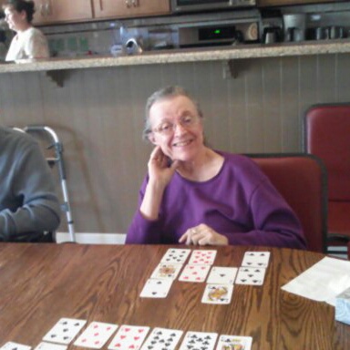 Playing cards at Roseberry Care home